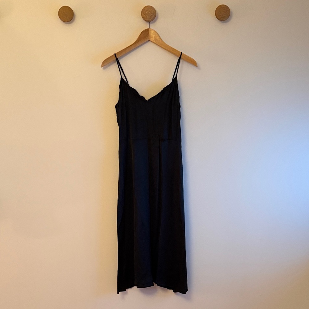 Wilfred Black Midi Dress with Spaghetti Straps